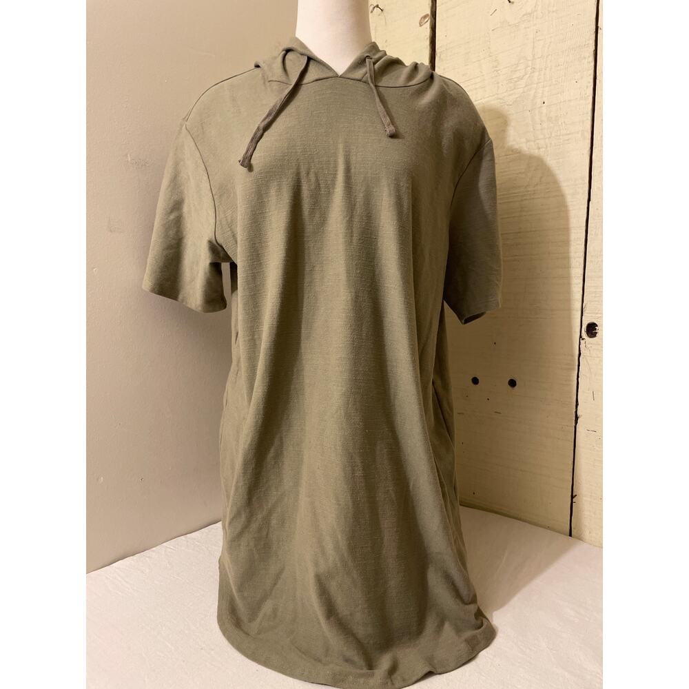 Pacsun Size Large‎ Women's Hooded Shirt Dress Short Sleeve Sun Cover-up Green